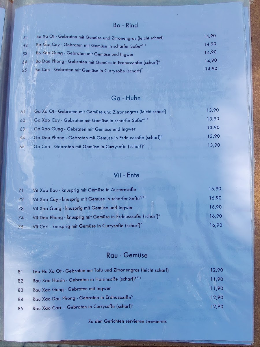 Menu Ho Restaurant - Vietnamesische Spezialitäten-1