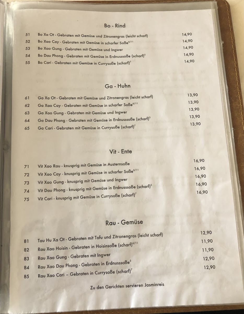 Menu Ho Restaurant - Vietnamesische Spezialitäten-10